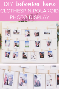 DIY Distressed Clothespin Polaroid Photo Display
