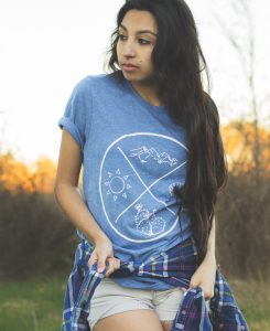 four corners tee blue - travel tee- the Wanderful soul