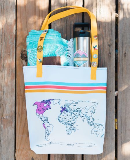 Color Your World Map Tote Bag - The Wanderful Soul