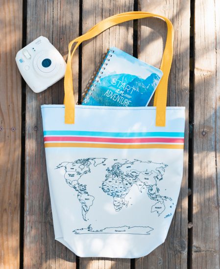 Color Your World Map Tote Bag - The Wanderful Soul