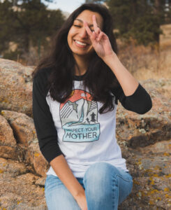 Respect Mother Nature Raglan 3/4 Tee - The Wanderful Soul
